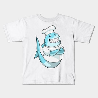 Shark as Chef with Cooking apron Kids T-Shirt